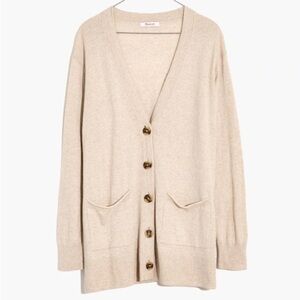 Madewell Beige Button Down Cardigan Oversized Size Large Women’s